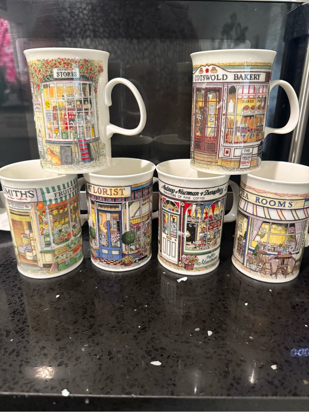Dunoon Vintage-Style Village Shop Porcelain Mug - Multi-Color